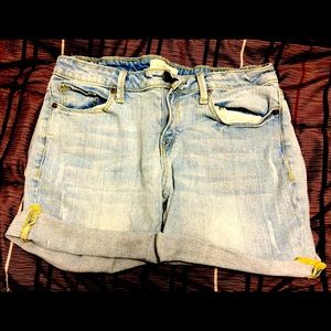 Light wash denim shorts